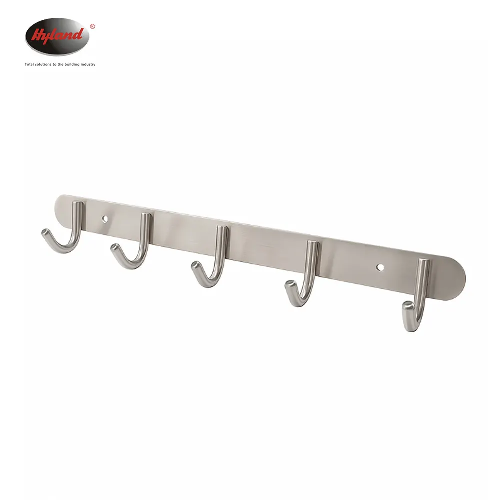 Stainless steel five-hook wall rail