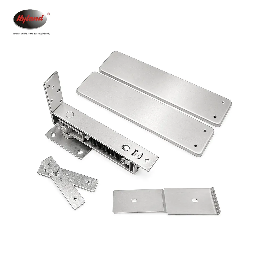 Concealed floor spring and door-closing hardware